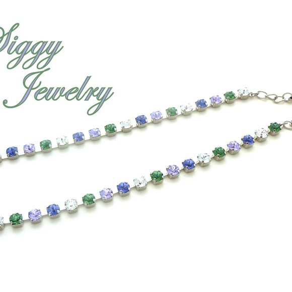 Twilight Serenade Tennis Necklace made with 6mm Austrian Crystals - Picture 4 of 7